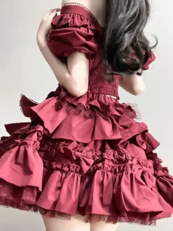 Robe Lolita Classique Polyester Manches Courtes Robes Lolita Classique Noir