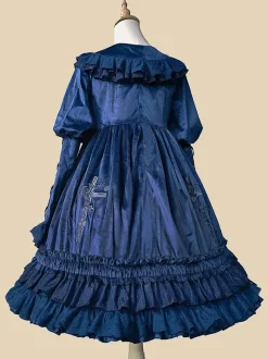 Robe Lolita Classique Velours Manches Longues Robes Lolita Noires
