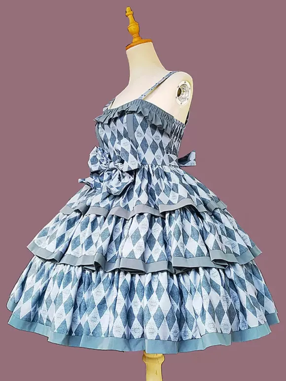 Robe Lolita douce en polyester sans manches avec n艙uds Robe Lolita de conte de fées