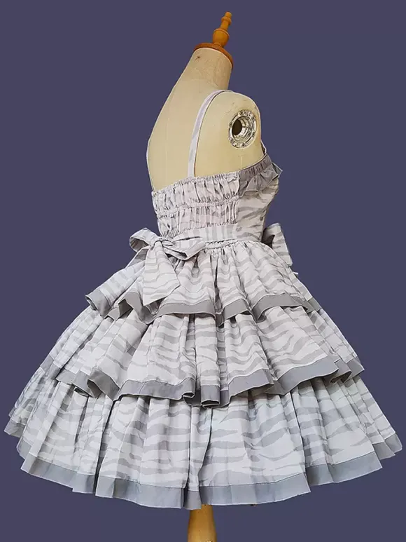 Robe Lolita douce en polyester sans manches avec n艙uds Robe Lolita de conte de fées