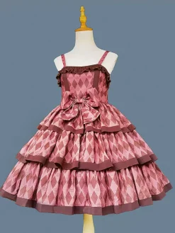 Robe Lolita douce en polyester sans manches avec n艙uds Robe Lolita de conte de fées