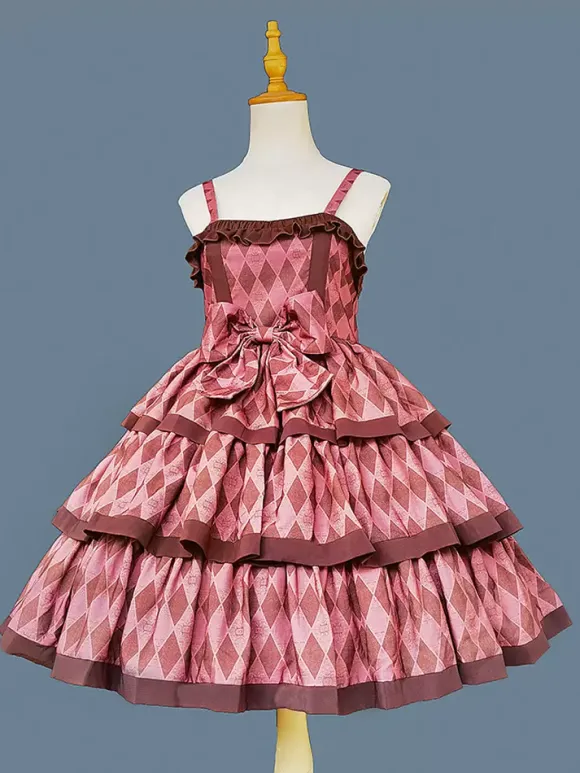 Robe Lolita douce en polyester sans manches avec n艙uds Robe Lolita de conte de fées