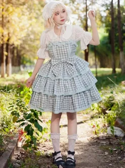 Robe Lolita douce en polyester sans manches avec n艙uds Robe Lolita de conte de fées