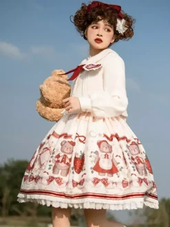 Robe Lolita Douce Robe Lolita de Noël Sans Manches en Polyester