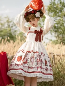 Robe Lolita Douce Robe Lolita de Noël Sans Manches en Polyester