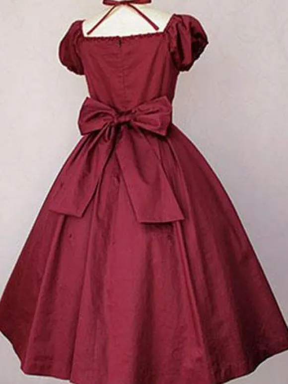 Robe lolita en 100% coton unicolore classique Déguisements Halloween