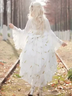 Robe Lolita noire en polyester sans manches à volants JSK
