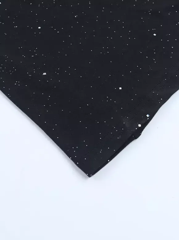 Robe longue asymétrique à paillettes pour femme - Robe noire scintillante fendue jusqu'en haut coupe ajustée - Tenues de gala et de bal de printemps 2026