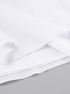 Robe longue blanche 100 % coton pour femme - Bretelles spaghetti buste froncé - Robe de plage sexy à col en V et volants - Collection 2026