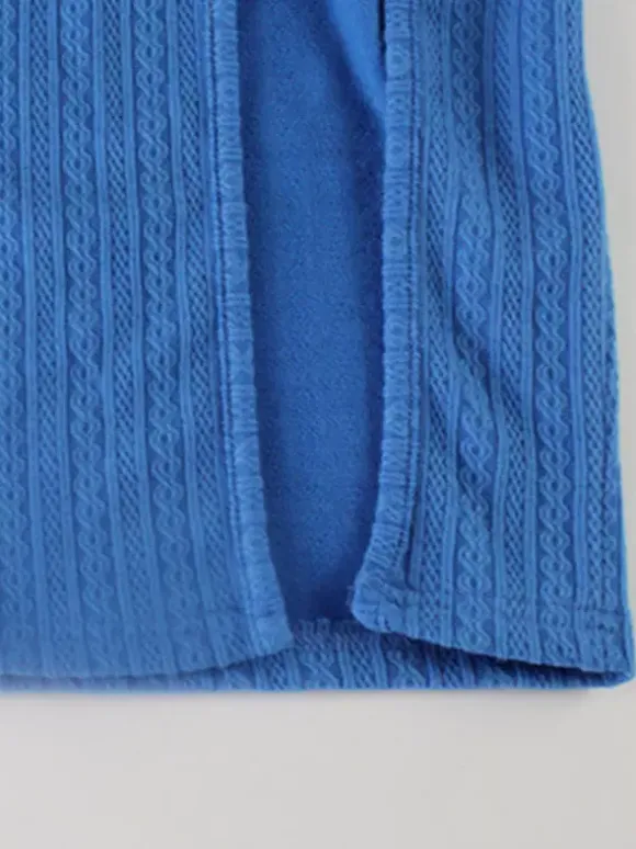 Robe longue bleue à bretelles spaghetti et fente haute pour femme - Robe moulante sexy - Idéale pour les vacances d'été à la plage 2026