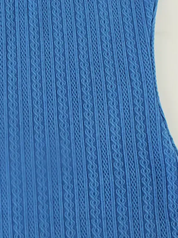 Robe longue bleue à bretelles spaghetti et fente haute pour femme - Robe moulante sexy - Idéale pour les vacances d'été à la plage 2026