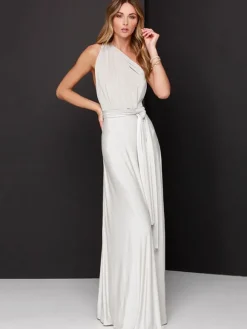 Robe longue convertible sans manches pour femme - Robe dos nu unie multi-positions - Robe de demoiselle d'honneur pour mariage d'été à la plage 2026