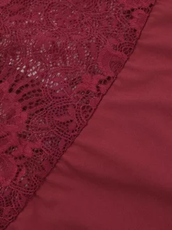 Robe longue en dentelle à épaules dénudées pour femme - Robe moulante rouge bordeaux à manches longues et fente - Soirée de printemps 2026