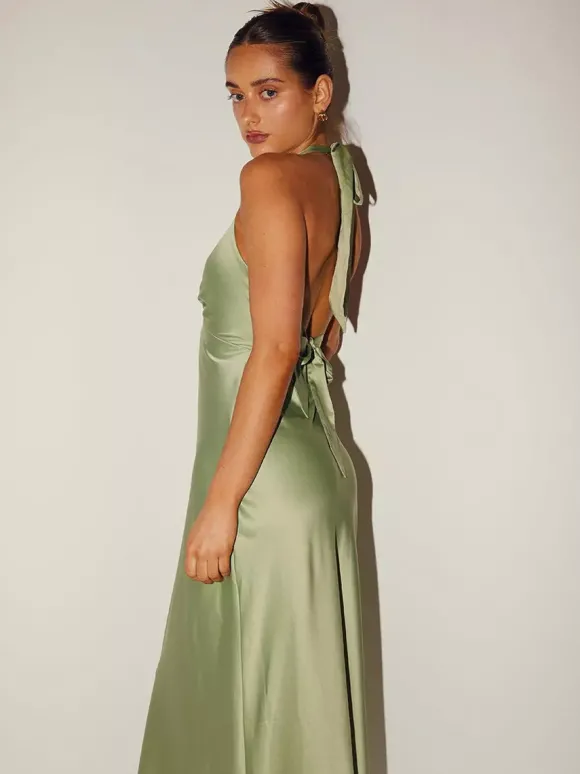 Robe longue maxi minimaliste dos nu à col V profond pour femme - Robe longue sans manches - Soirée cocktail d'été 2026