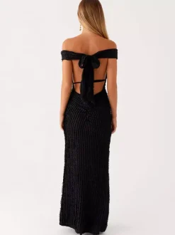 Robe longue moulante à épaules dénudées pour femme - Robe sirène texturée dos nu - Idéale pour une soirée d'été ou un mariage (collection 2026)