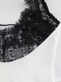 Robe longue patchwork en dentelle pour femme - Robe moulante sexy sans manches à col V - Tenue de soirée estivale 2026