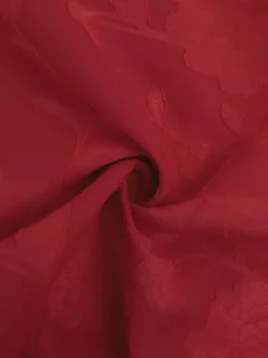 Robe longue rouge à imprimé floral jacquard pour femme - Robe nuisette romantique et ajustée - Tenues d'été pour un rendez-vous galant 2026