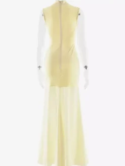 Robe longue sirène élégante à col montant et découpe en forme de goutte pour femme 2026