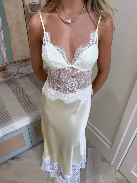 Robe maxi orange dos nu à volants sans manches à bretelles pour femme