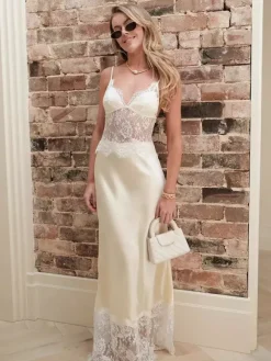 Robe maxi orange dos nu à volants sans manches à bretelles pour femme