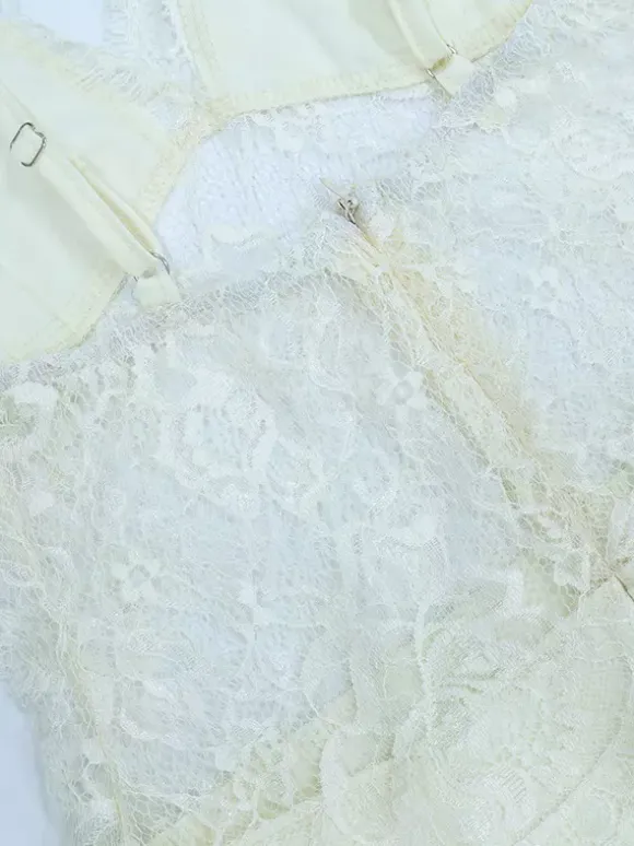 Robe maxi orange dos nu à volants sans manches à bretelles pour femme