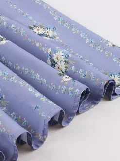 Robe midi d'été à bretelles fines et imprimé floral pour femme 2026