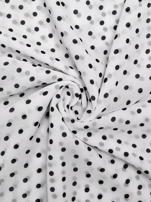 Robe midi noire à pois en polyester sans manches à bretelles et col rond pour femme par Daily Dresses