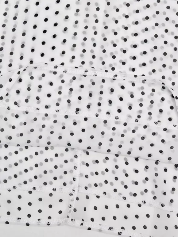Robe midi noire à pois en polyester sans manches à bretelles et col rond pour femme par Daily Dresses