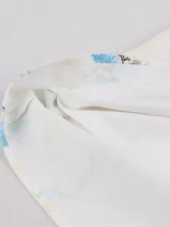 Robe midi trapèze sans manches à imprimé floral et buste froncé pour femme 2026