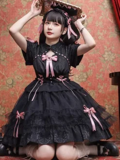 Robe Mignonne Lolita Robe À Manches Courtes Style Chinois