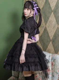 Robe Mignonne Lolita Robe À Manches Courtes Style Chinois