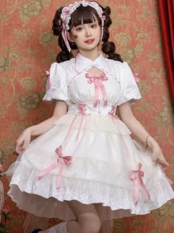 Robe Mignonne Lolita Robe À Manches Courtes Style Chinois