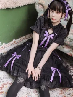 Robe Mignonne Lolita Robe À Manches Courtes Style Chinois
