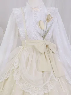 Robe Mignonne Lolita Robe À Manches Longues Volant En Polyester