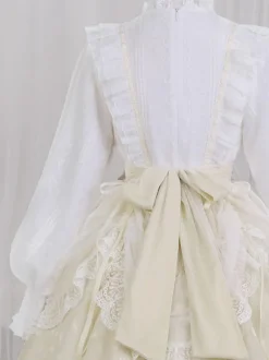 Robe Mignonne Lolita Robe À Manches Longues Volant En Polyester