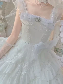 Robe Mignonne Lolita Robe Sans Manches Col Bateau En Polyester