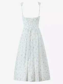 Robe mi-longue trapèze à imprimé floral et décolleté en c艙ur pour l'été 2026