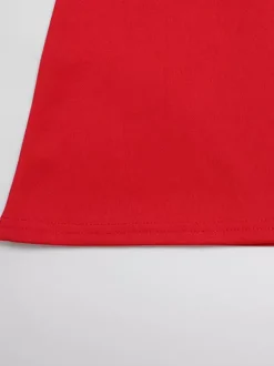 Robe mini à encolure en trou de serrure pour femme - Rouge élégante épaules rembourrées manches longues coupe moulante - Soirée romantique printanière 2026