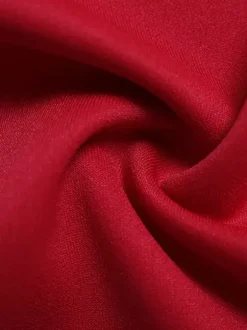Robe mini à encolure en trou de serrure pour femme - Rouge élégante épaules rembourrées manches longues coupe moulante - Soirée romantique printanière 2026