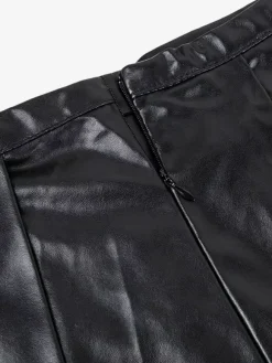 Robe mini bustier en similicuir à décolleté c艙ur et corset laçage latéral tenue de soirée