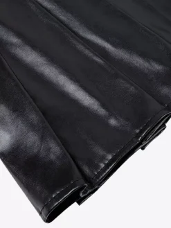 Robe mini bustier en similicuir à décolleté c艙ur et corset laçage latéral tenue de soirée