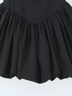 Robe mini dos nu noire à col carré et ligne A robe de soirée d'anniversaire sexy pour femmes 2026