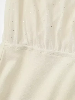 Robe mini plissée à manches longues et col en V couleur abricot pour une soirée en amoureux