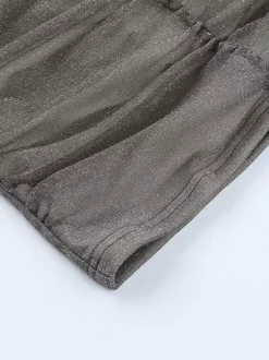 Robe moulante à paillettes et fronces pour femme - Mini-robe dos nu en résille à épaules dénudées - Tenue de soirée printanière 2026