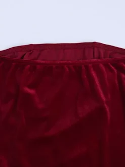 Robe moulante mini en velours froncé pour femme - Rouge sans bretelles ceinture drapée sur le côté - Tenue de cocktail printemps-été 2026