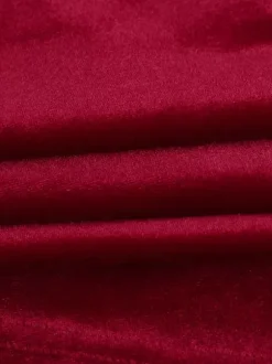 Robe moulante mini en velours froncé pour femme - Rouge sans bretelles ceinture drapée sur le côté - Tenue de cocktail printemps-été 2026