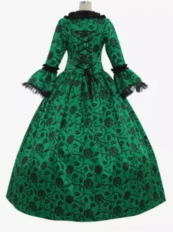 Robe rococo Marie-Antoinette costume de bal masqué de Versailles costumes victoriens rococo à imprimé floral