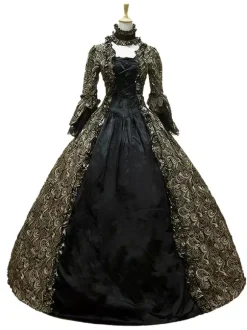 Robe Royal Costume Robe Rococo Baroque Opéra Dentelle Volant Robe de Soirée Vintage Déguisements Halloween Bourgogne