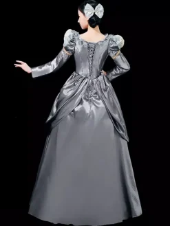 Robe rétro brodé Polyester couvre-chef tablier robe Marie Antoinette Opéra Costume ensemble rétro vêtements vintage