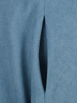 Robe rétro glamour style années 50 passepoil bleu ciel sans manches col carré taille M style rockabilly
